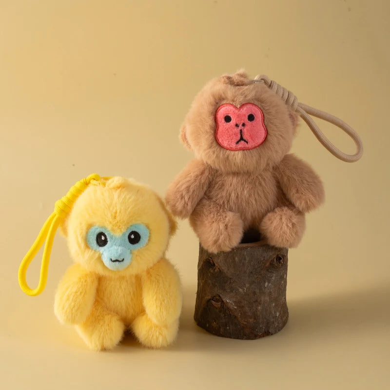 Cute Black Gibbon Plush Keychain