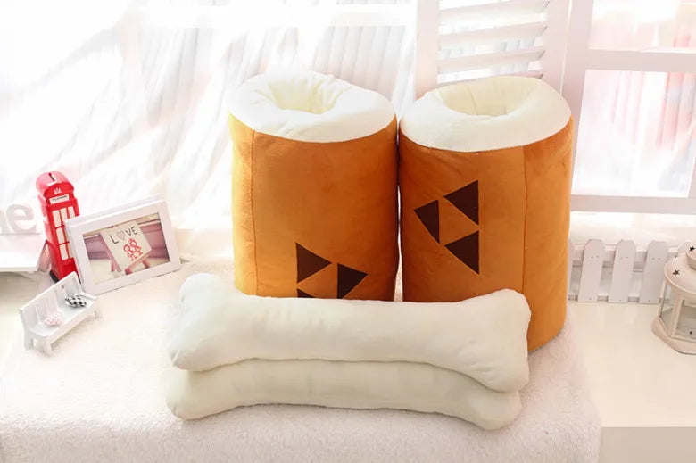 Plush Drumstick Hand Warmer with Bone Pillow