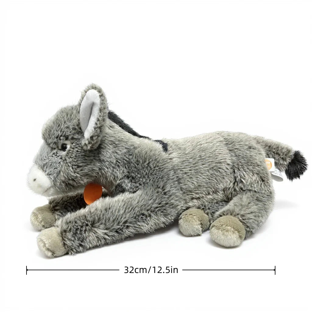 Oversized Gray Plush Lying Donkey