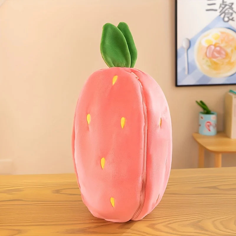 Adorable Reversible Pink Strawberry Rabbit Plush