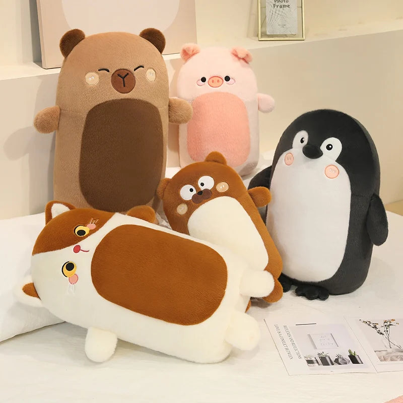 Brown and White Lying Animal Plush