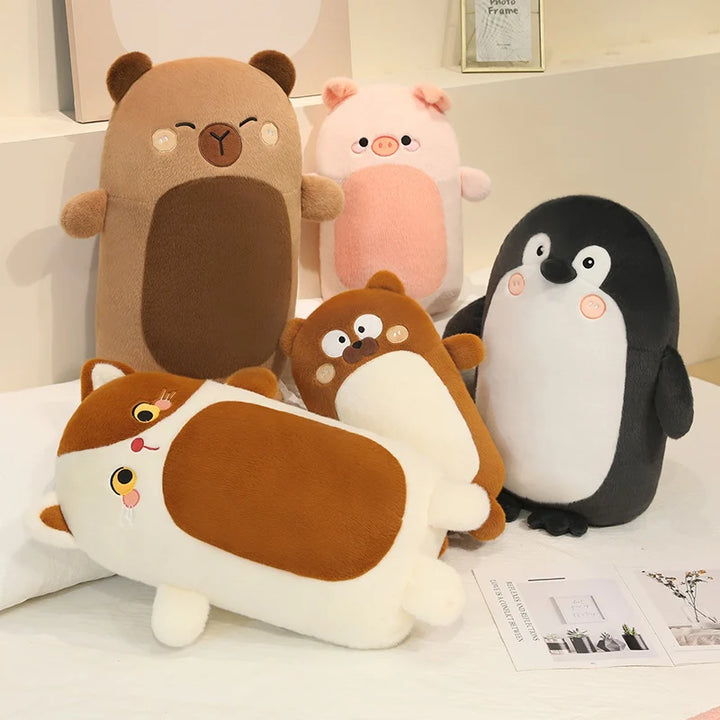 Brown and White Lying Animal Plush