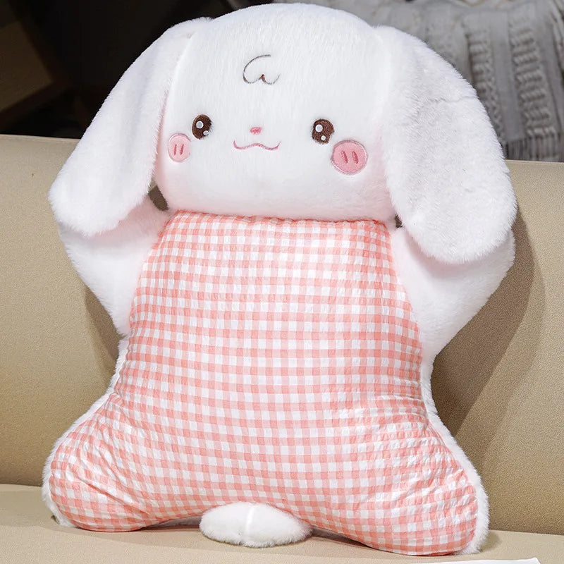 Adorable Elephant Plush Pillow with Gingham Body
