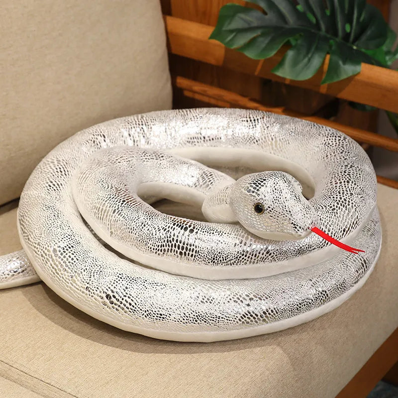 Black Scaled Snake Plush with Red Tongue
