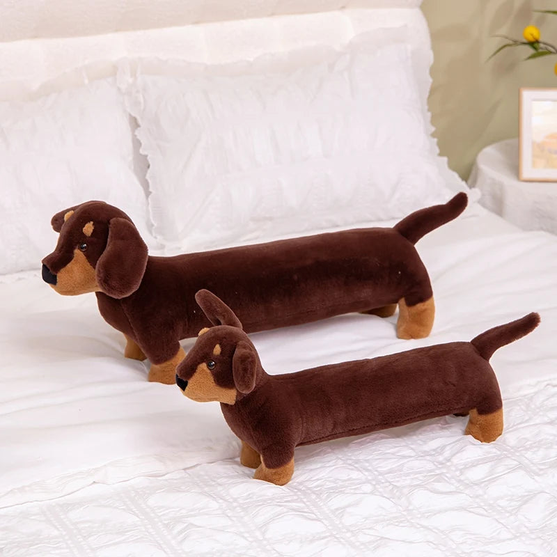 Brown and Tan Dachshund Plush Body Pillow