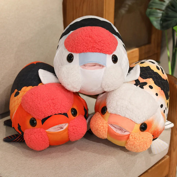 Chubby Oranda Goldfish Plush with Textured Wen