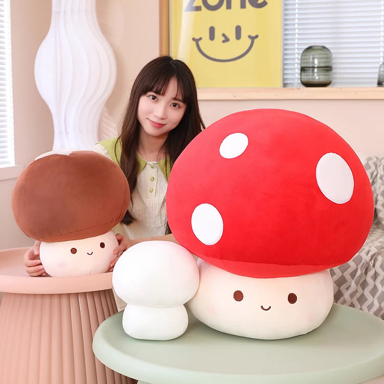 Cute Red Mushroom Plush with White Spots
