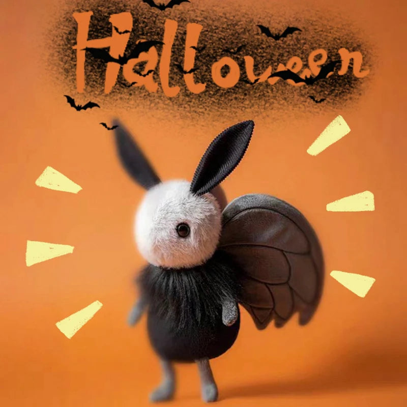Cute Shaggy Black and Grey Moth Plush Toy