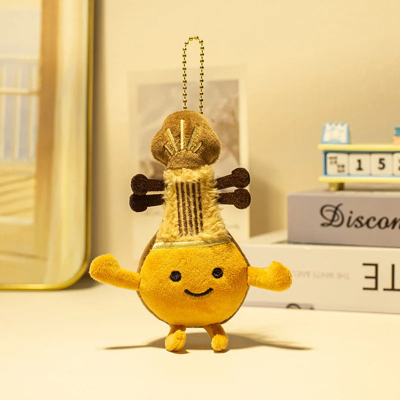Adorable Plush Instrument & Fruit Keychain