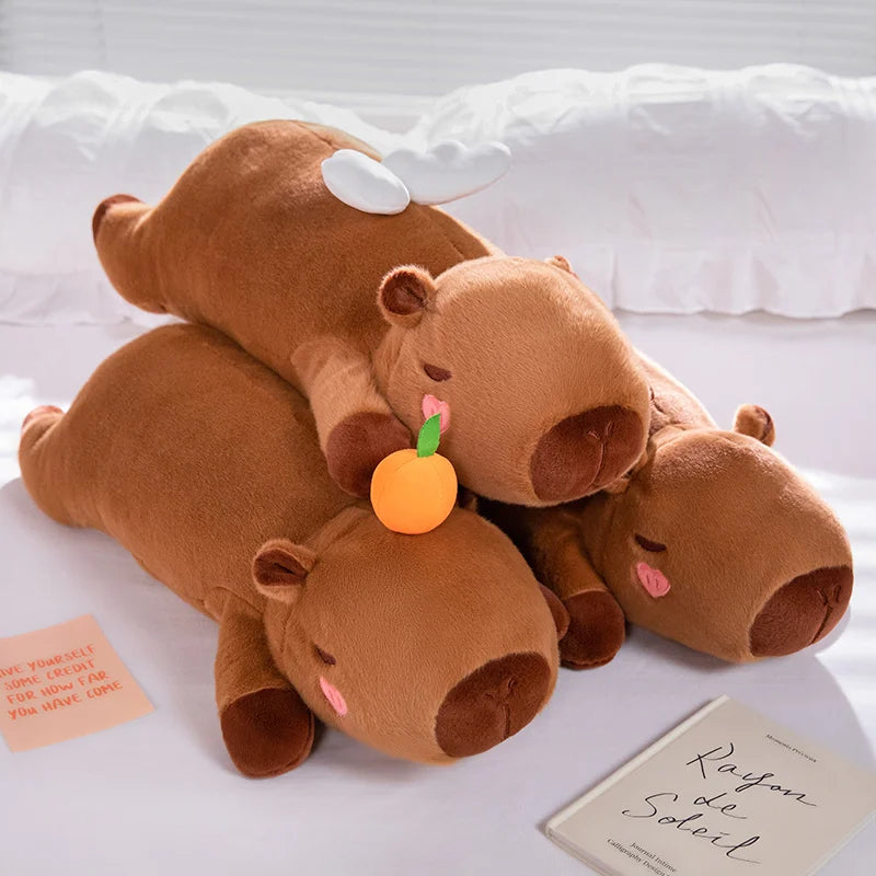 Brown Deer Plush Body Pillow with Angel Wings