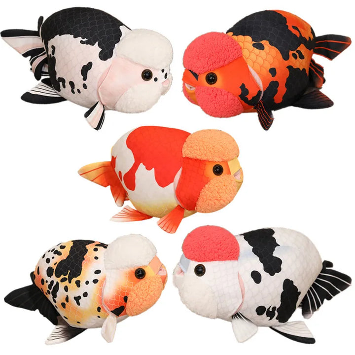 Chubby Oranda Goldfish Plush with Textured Wen