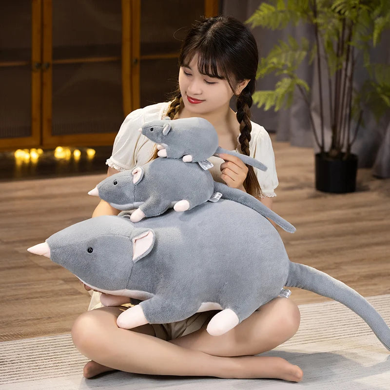 Adorable Grey Mouse Plush Toy