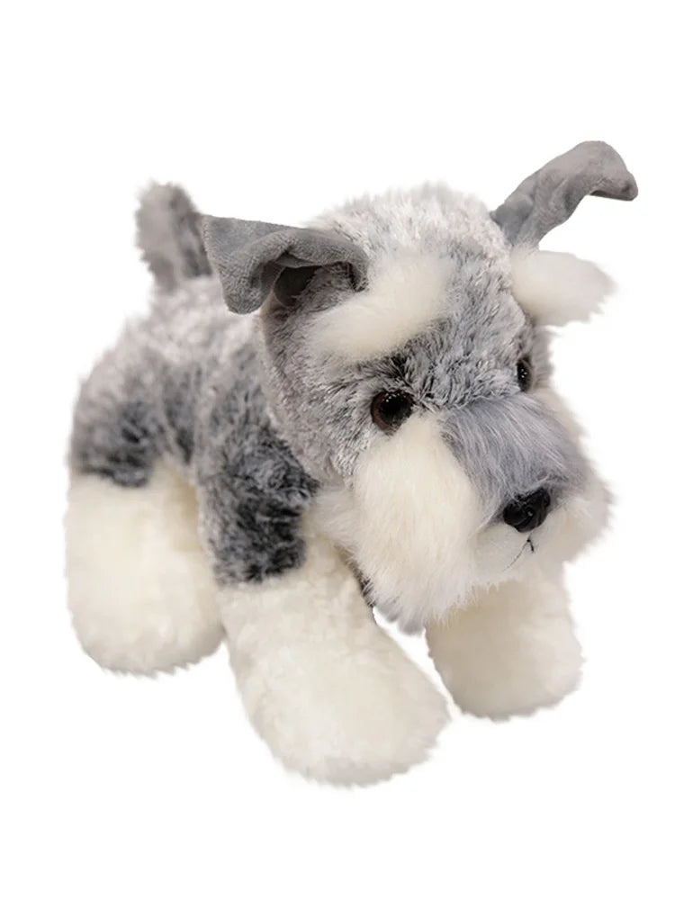 Soft Grey and White Schnauzer Plush Toy