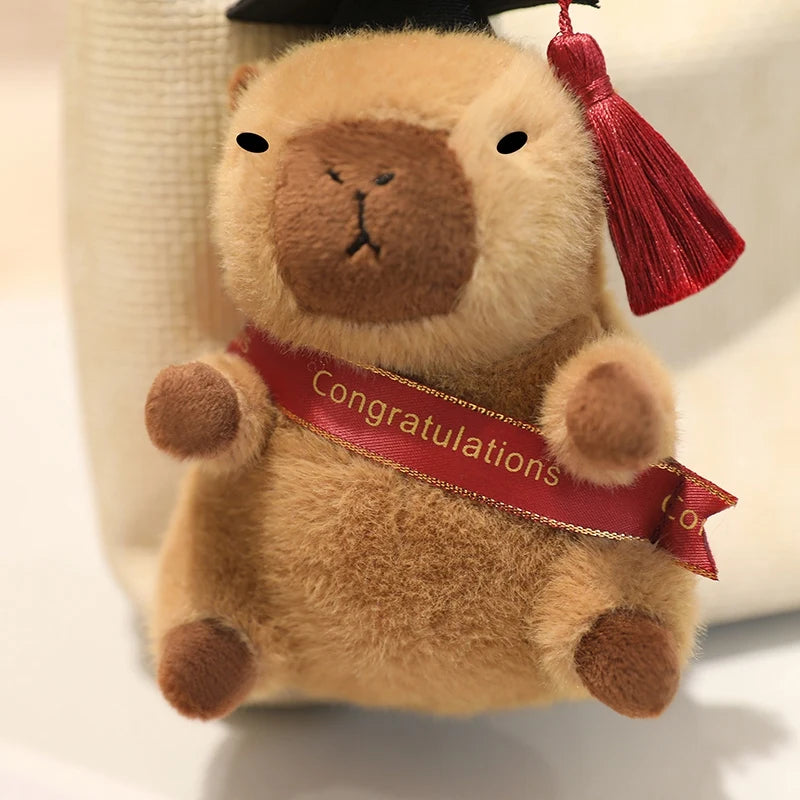 Adorable Graduation Plush Keychain with Ribbon