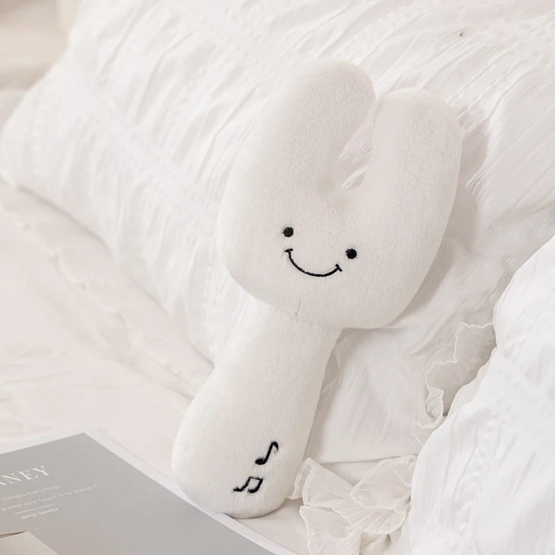 Cute Brown Violin Plush Toy with Smile Face