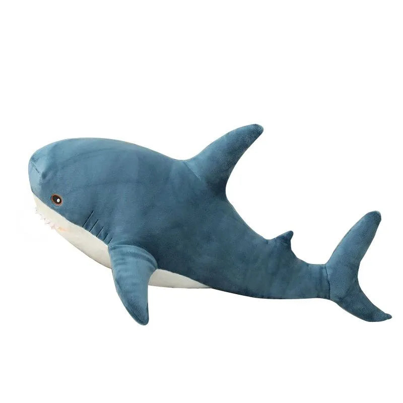 Large Blue Shark Plush Cuddle Pillow
