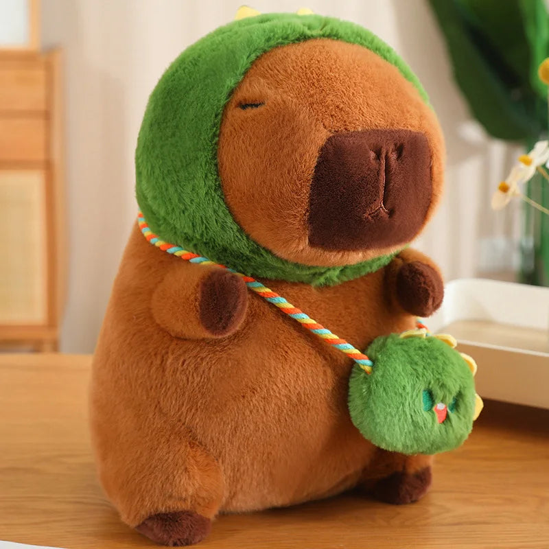 Adorable Capybara Plush with Animal Hood and Bag
