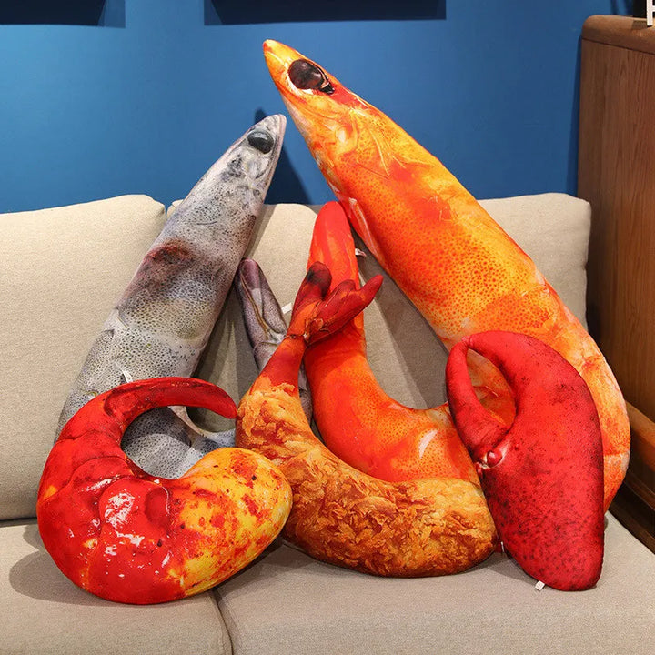 Realistic Cooked Seafood Plush Pillows