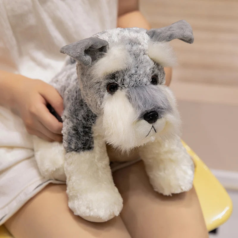 Soft Grey and White Schnauzer Plush Toy