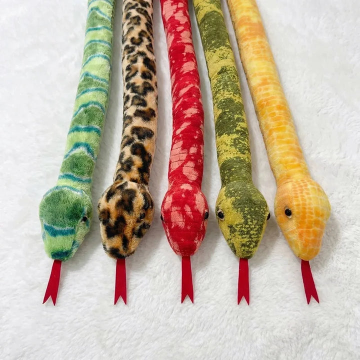 Assorted Realistic Plush Snake Toy with Forked Tongue