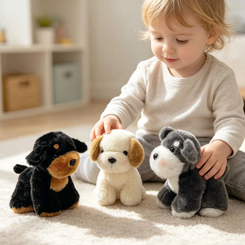 Assorted Plush Puppy Toys with Rosy Cheeks