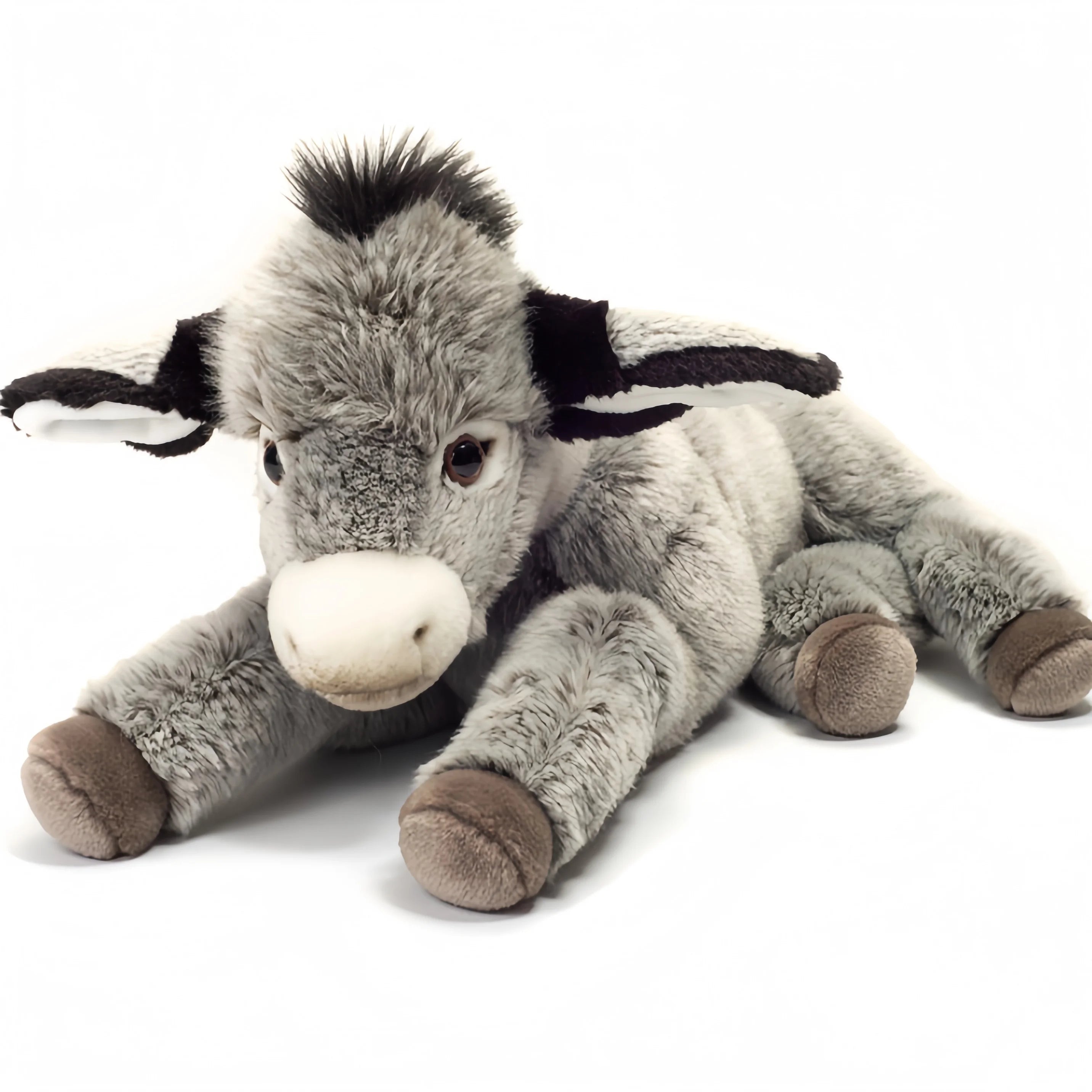 Oversized Gray Plush Lying Donkey