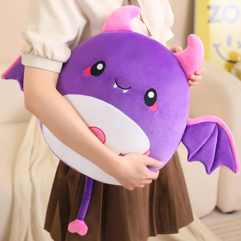 Squishy Purple Bat Plush Toy with Pink Wings