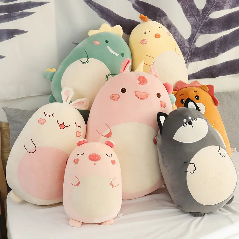 Chubby Dinosaur Plush Pillow in Mint Green