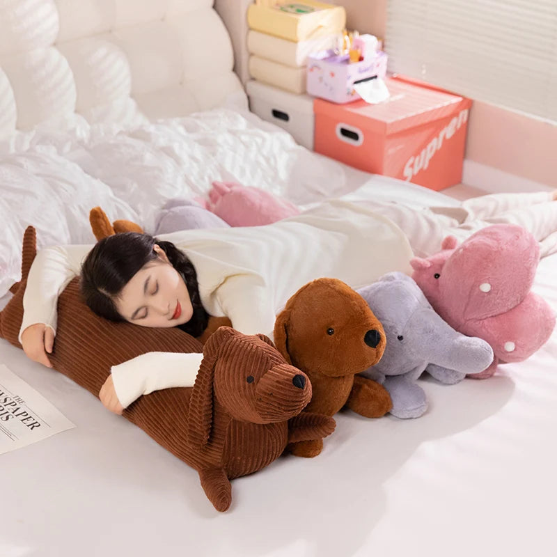 Brown Corduroy Dachshund Body Pillow