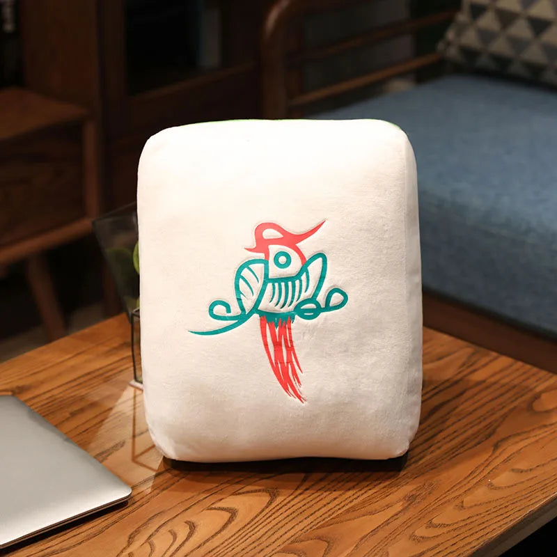 Mahjong Tile Plush Cushion with Iconic Designs