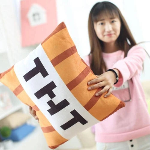 Minecraft TNT Block Orange Plush Cushion