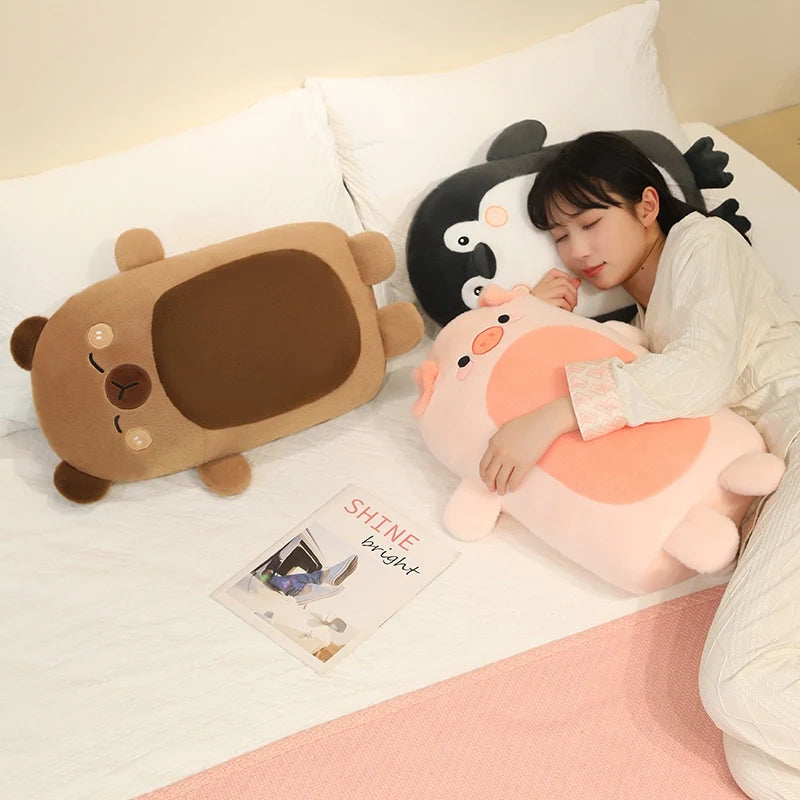 Brown and White Lying Animal Plush
