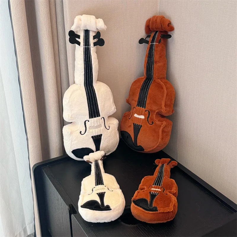 Brown and Cream Plush Violin Toy