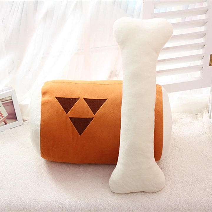 Plush Drumstick Hand Warmer with Bone Pillow