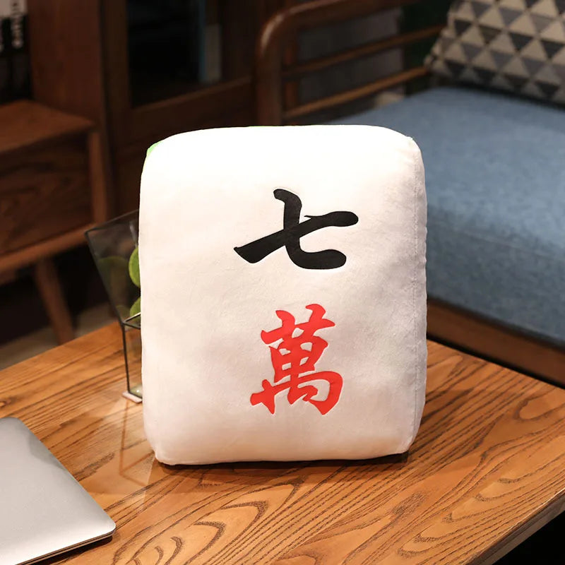 Mahjong Tile Plush Cushion with Iconic Designs