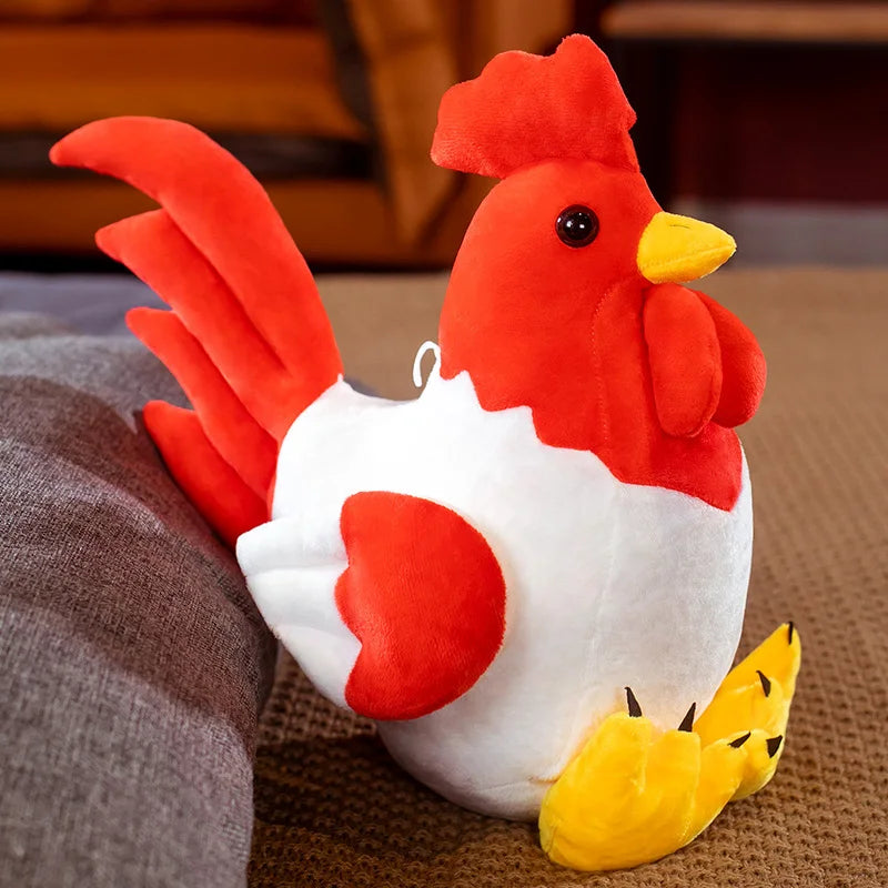 Oversized Yellow and Orange Rooster Plush Toy