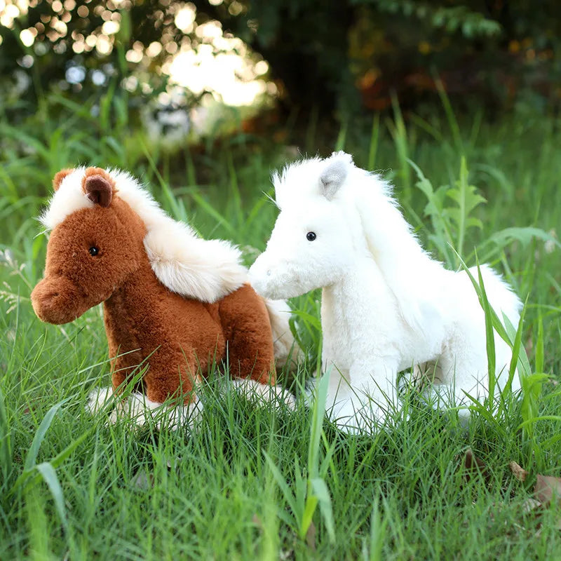 Brown Plush Pony with Blonde Mane and Feathered Legs