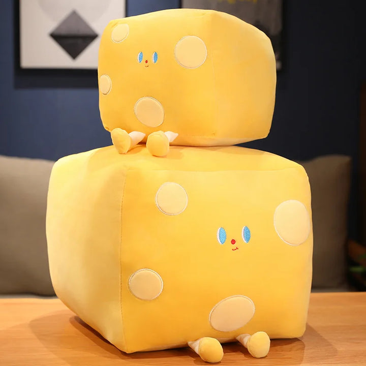 Adorable Yellow Cheese Block Plush Bean Bag