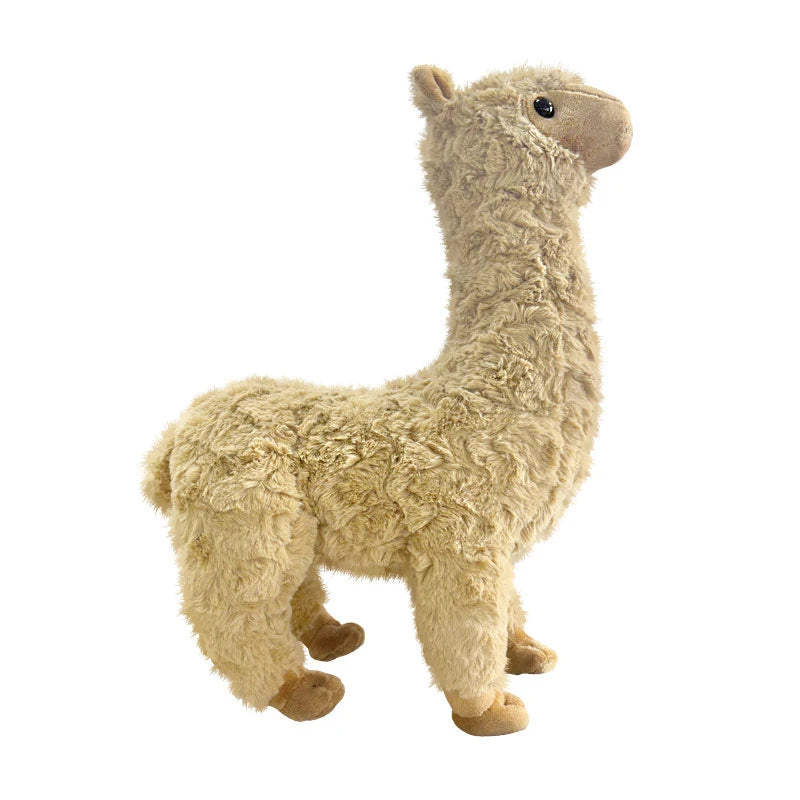 White Alpaca Plush Toy with Pink Ears