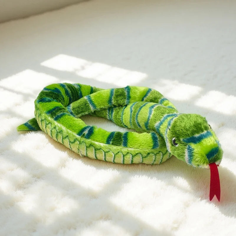 Assorted Realistic Plush Snake Toy with Forked Tongue