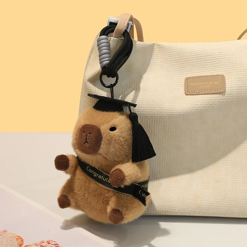 Adorable Graduation Plush Keychain with Ribbon