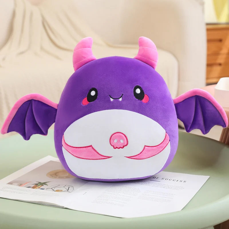 Squishy Purple Bat Plush Toy with Pink Wings