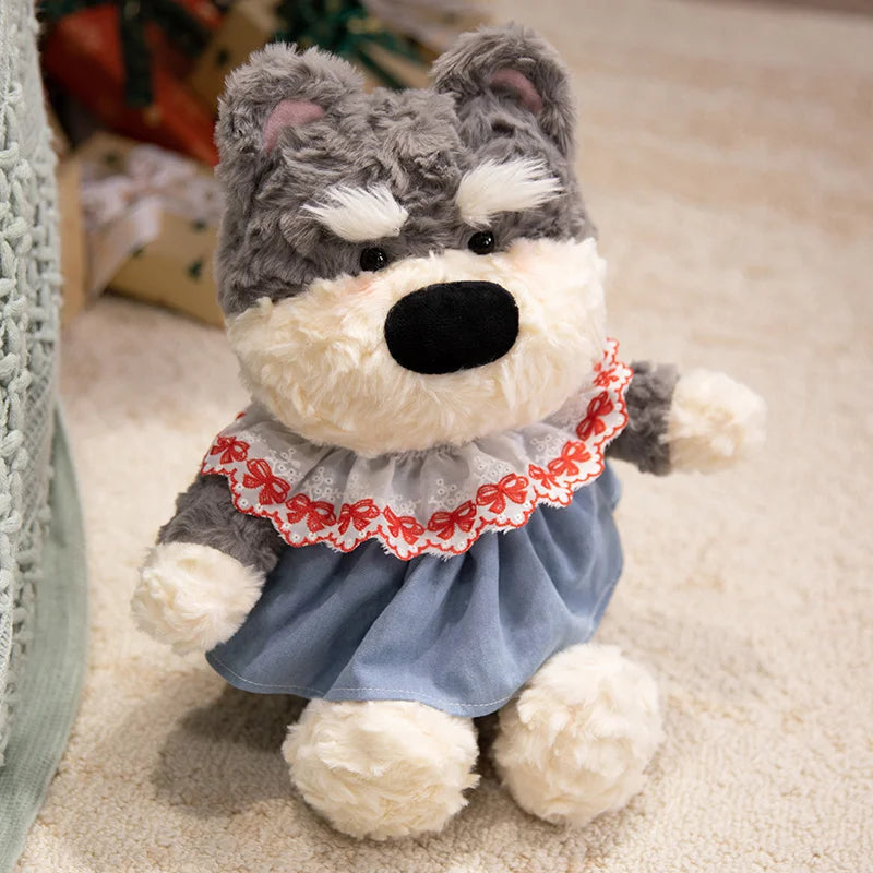 Adorable White Bear Plush in Gingham with Star