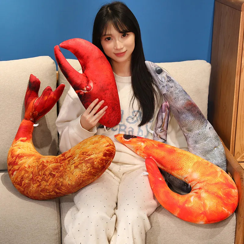 Realistic Cooked Seafood Plush Pillows