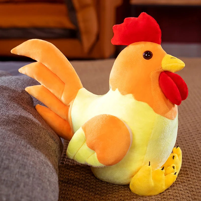 Oversized Yellow and Orange Rooster Plush Toy