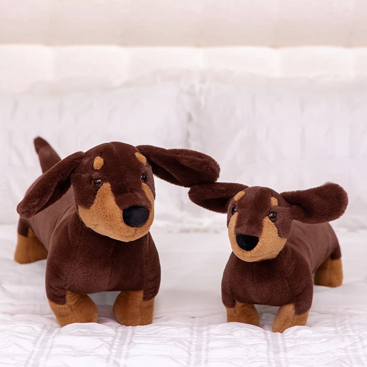 Brown and Tan Dachshund Plush Body Pillow