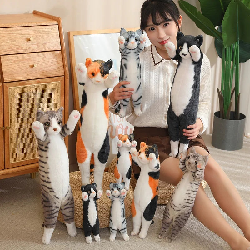 Adorable Standing Cat Plush with Raised Paws