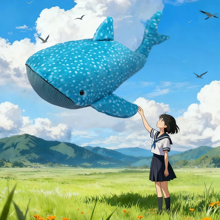 Blue Polka Dot Whale Shark Plush Toy