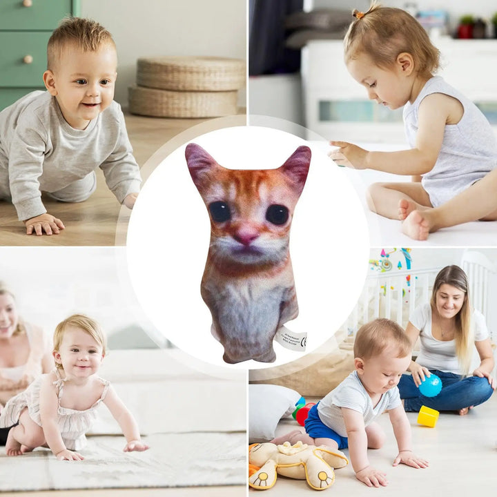 Funny Distorted Cat Face Plush Pillow