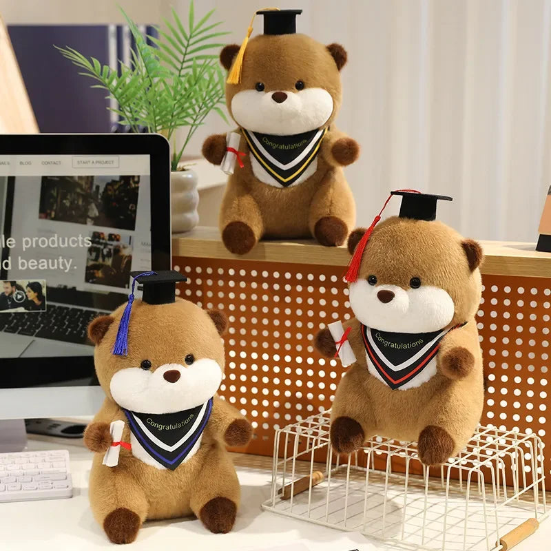 Brown Plush Graduation Bear with Cap and Diploma